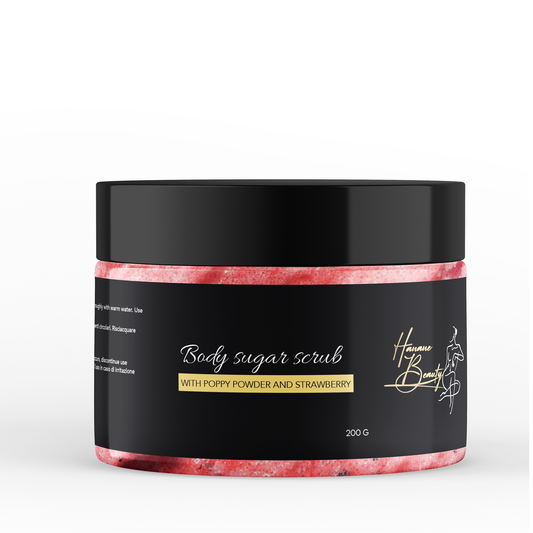 Body Sugar Scrub – Douceur Exfoliante aux Graines de Pavot et Fraise